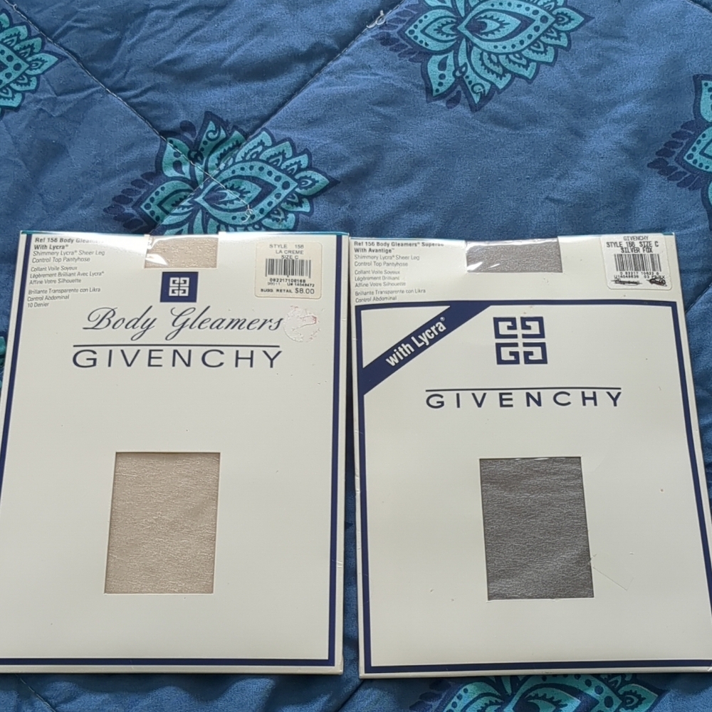 VTG 1993 Lot of 2 Givenchy Body Gleamers  Panty Hose Shimmery 156 C NWT